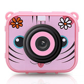 K&F Concept AT-G20G Kids Camera Waterproof 1080P HD Action Camera for Birthday Holiday Gift Camera Toy 2.0'' LCD Screen pink&blue